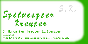 szilveszter kreuter business card